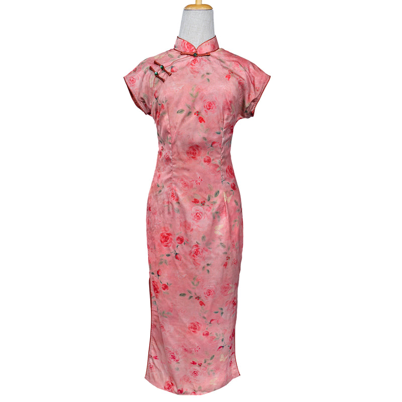 Short Sleeve Cheongsam - Roselia