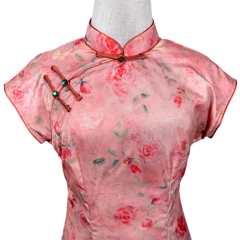 Short Sleeve Cheongsam - Roselia
