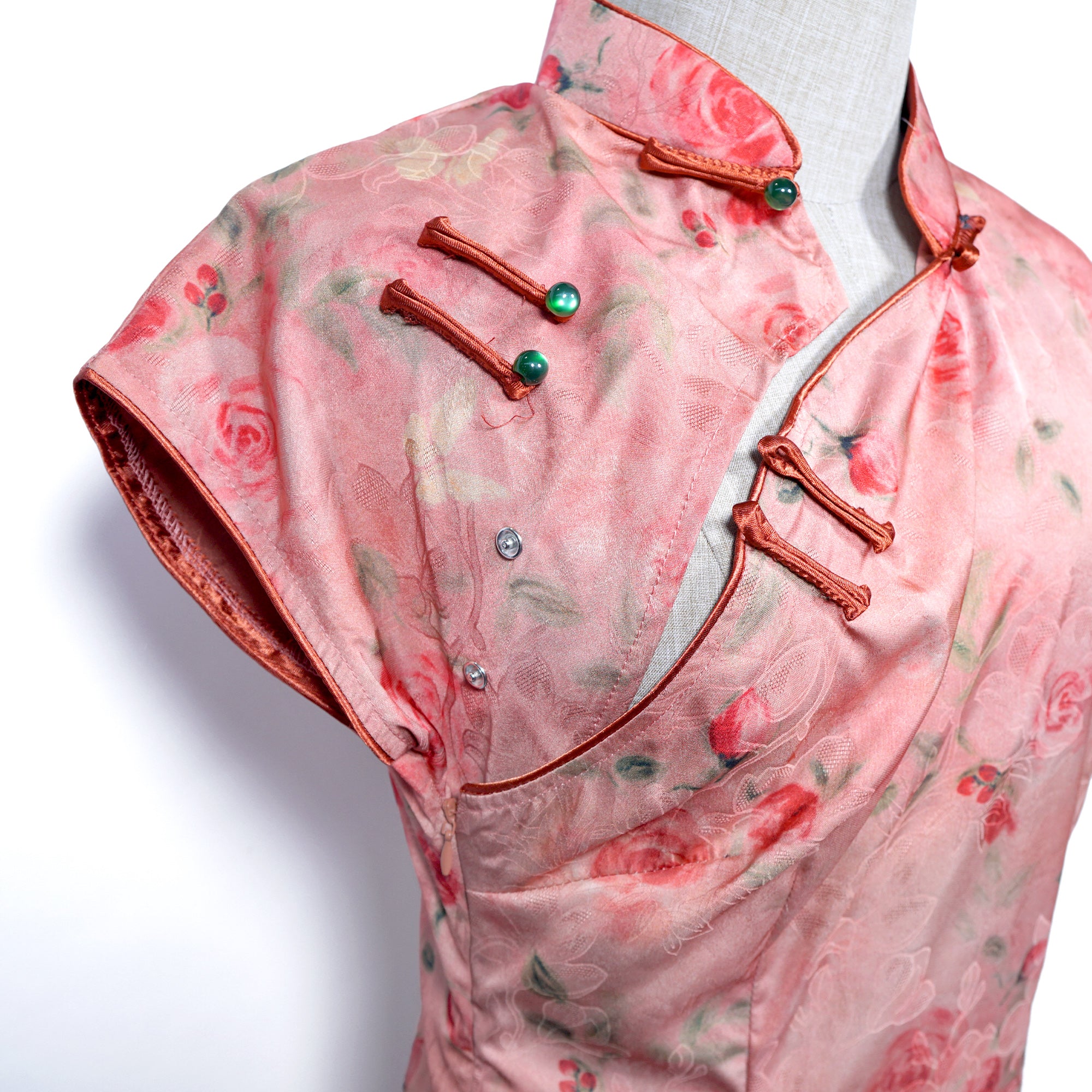 Short Sleeve Cheongsam - Roselia