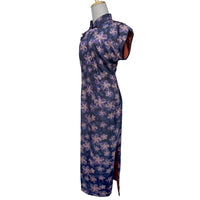 Short Sleeve Cheongsam - Dark Lilac