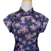 Short Sleeve Cheongsam - Dark Lilac