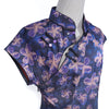 Short Sleeve Cheongsam - Dark Lilac