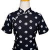 Short Sleeve Cheongsam - Camellia Ink