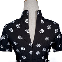 Short Sleeve Cheongsam - Camellia Ink