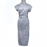 Short Sleeve Cheongsam - Silver Moonlight