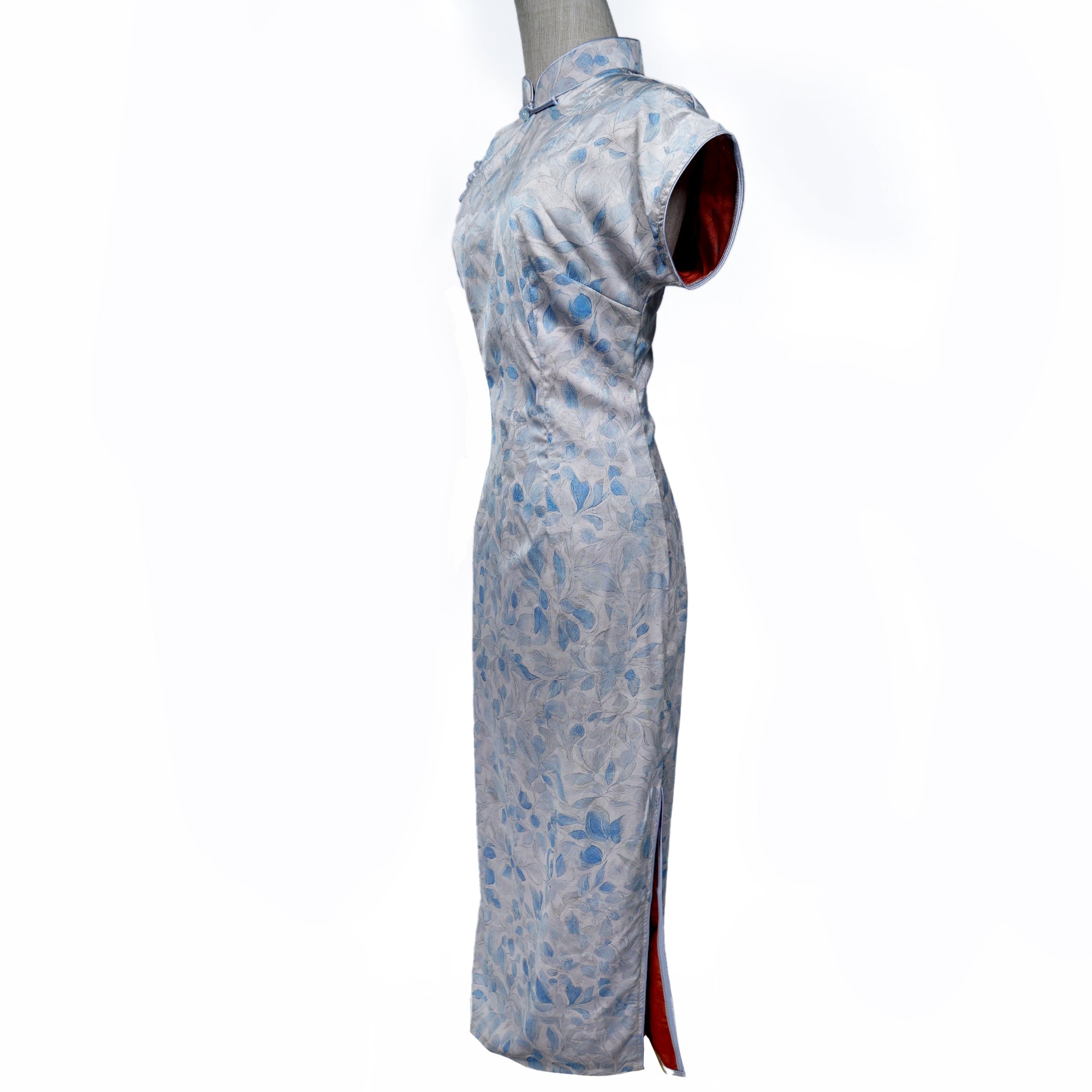 Short Sleeve Cheongsam - Silver Moonlight