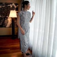Short Sleeve Cheongsam - Silver Moonlight