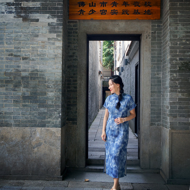 Short Sleeve Cheongsam - Lingnan Casa