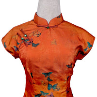 Short Sleeve Cheongsam - Sunset Butterfly