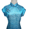 Short Sleeve Cheongsam - Sierra Blue
