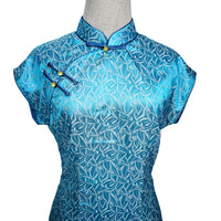 Short Sleeve Cheongsam - Sierra Blue