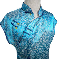 Short Sleeve Cheongsam - Sierra Blue