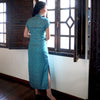 Short Sleeve Cheongsam - Sierra Blue