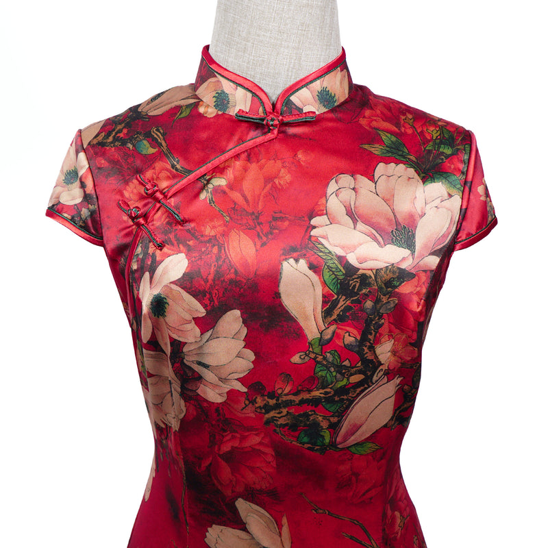 Short Sleeve Cheongsam - Periwinkle