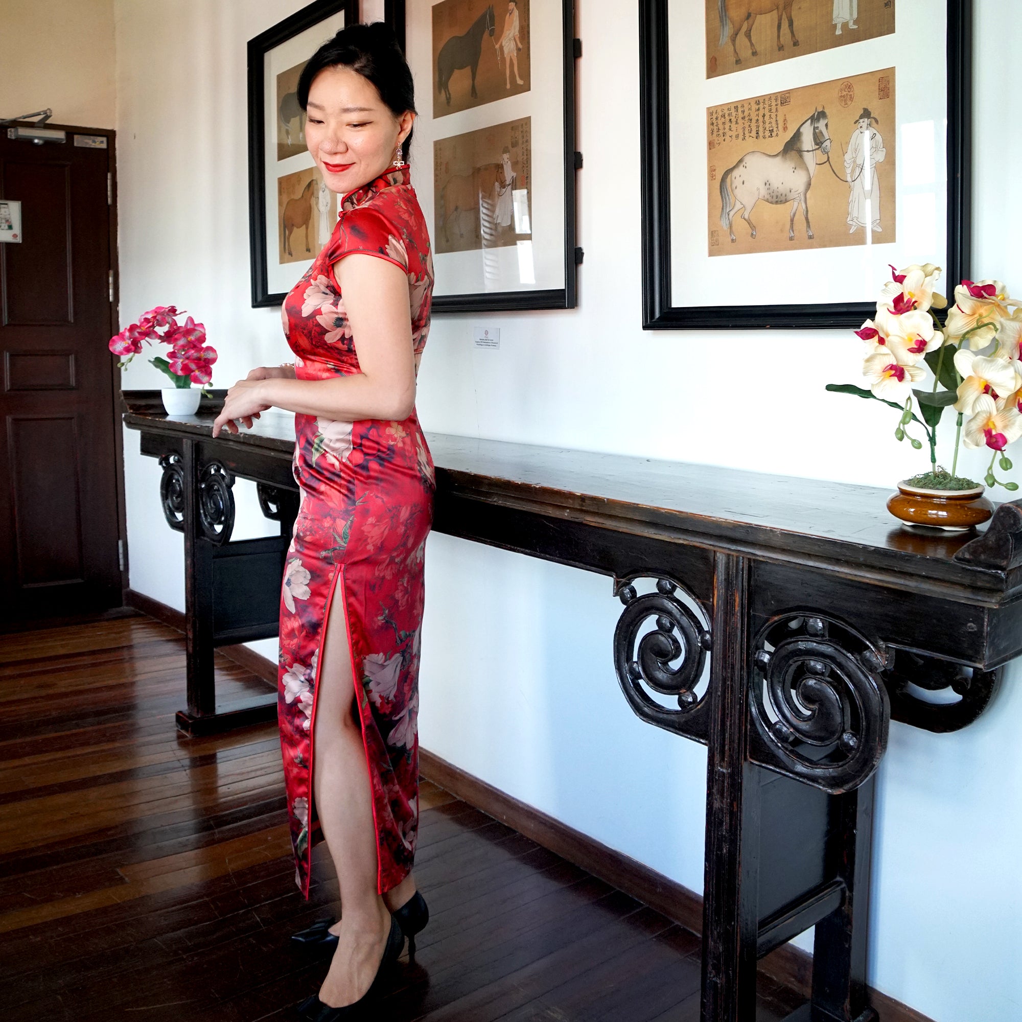 Short Sleeve Cheongsam - Periwinkle