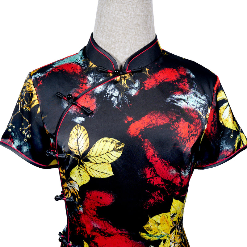 Short Sleeve Cheongsam - Autumn Dream