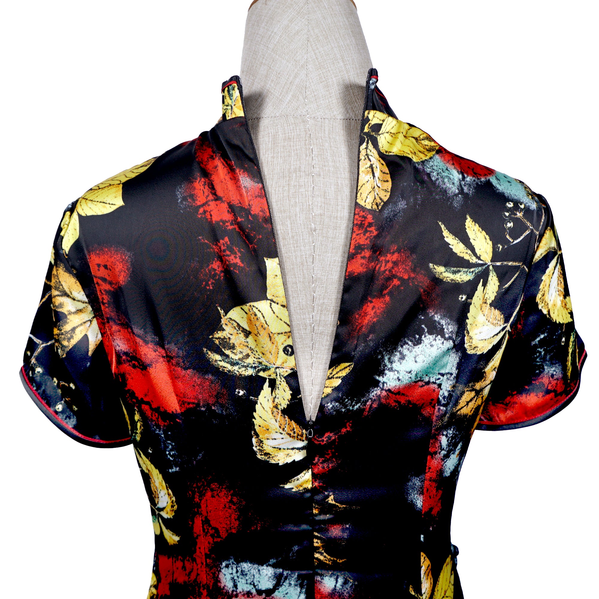 Short Sleeve Cheongsam - Autumn Dream