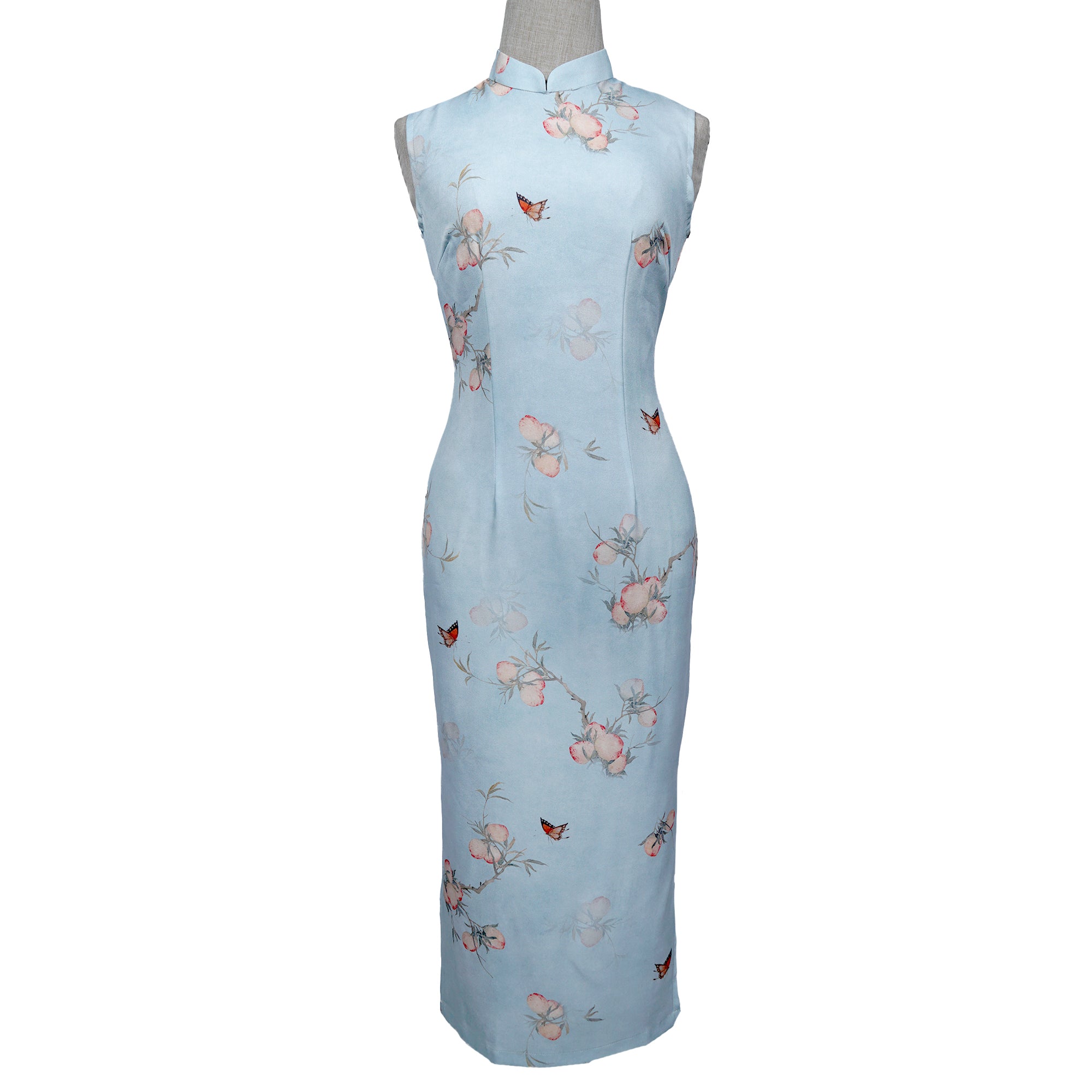 Modified Sleeveless Cheongsam - Peachy