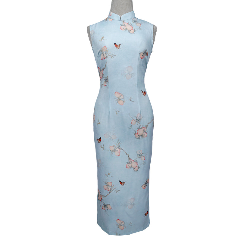 Modified Sleeveless Cheongsam - Peachy