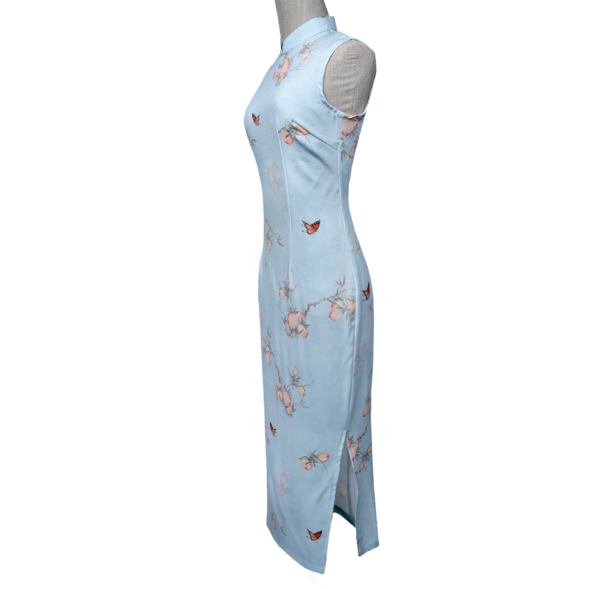 Modified Sleeveless Cheongsam - Peachy