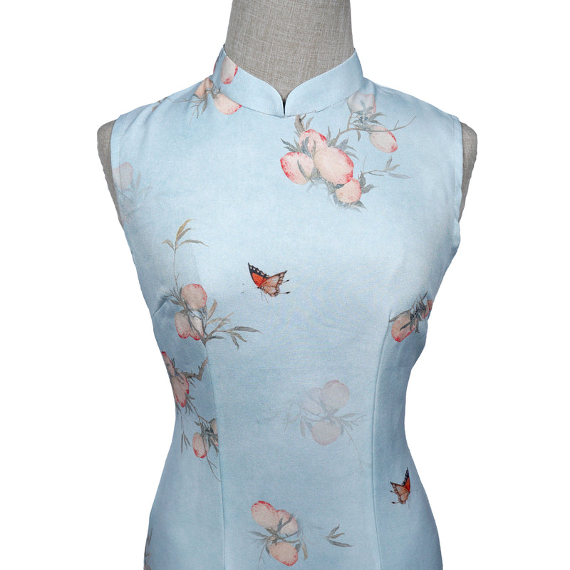 Modified Sleeveless Cheongsam - Peachy
