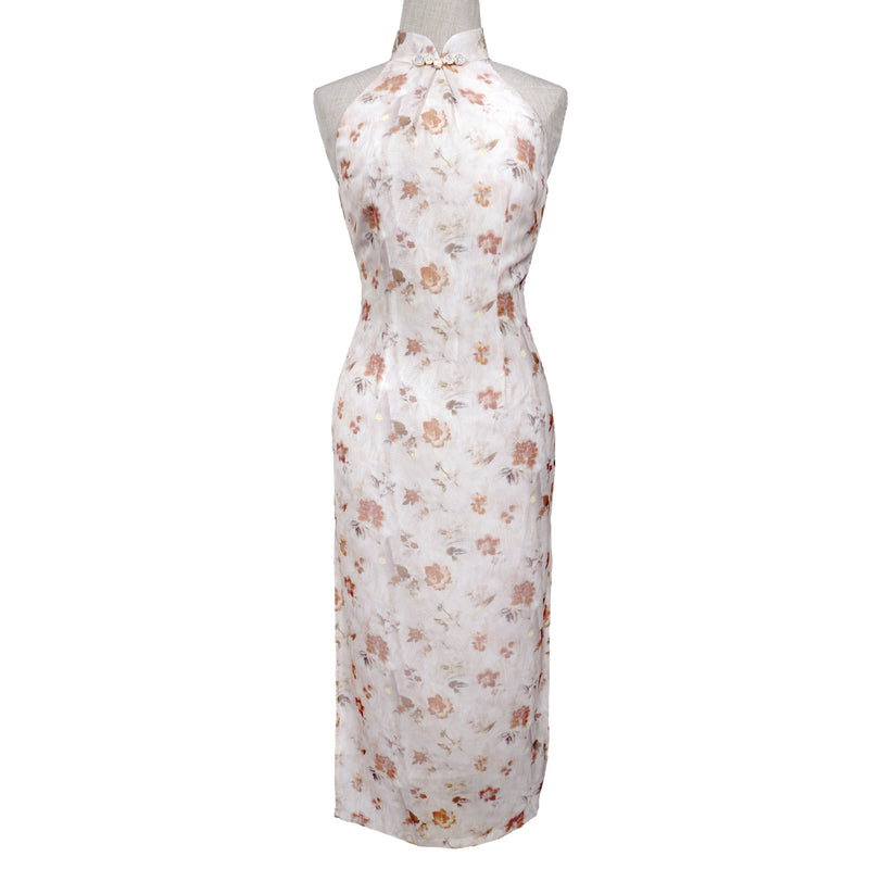 Halter Neck Cheongsam - Cinnamon