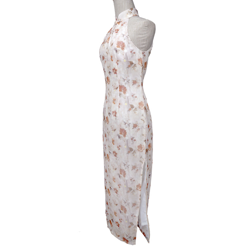 Halter Neck Cheongsam - Cinnamon