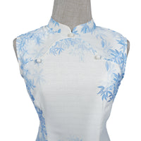 Modified Sleeveless Cheongsam - Cornflower