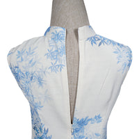 Modified Sleeveless Cheongsam - Cornflower