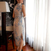 Modified Sleeveless Cheongsam - Cornflower