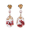 Rose Top With Dried Flower Resin Teardrop Earrings