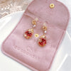 Rose Top With Dried Flower Resin Teardrop Earrings