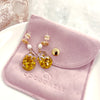 Rose Top With Dried Flower Resin Teardrop Earrings