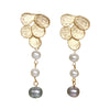 Grape Shape With Pearls Dangle Earrings