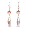 Red Hematoid Quartz Pendant Hook Earrings