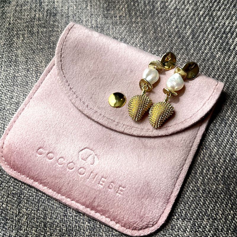 Gold Durian Drop Earrings