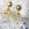 Disc Drop Earring In Gold