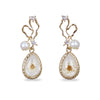 Heart Wire With Dried Flower Resin Teardrop earrings