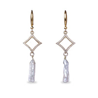 Long Baroque Pearl Drop Earrings