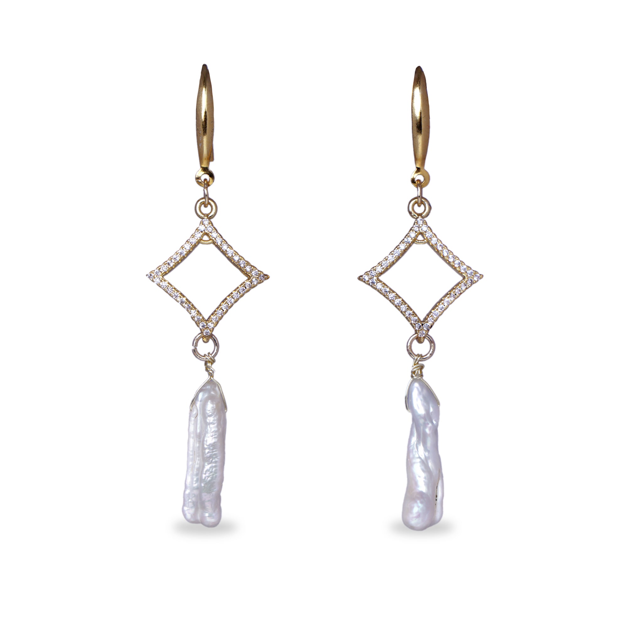 Long Baroque Pearl Drop Earrings