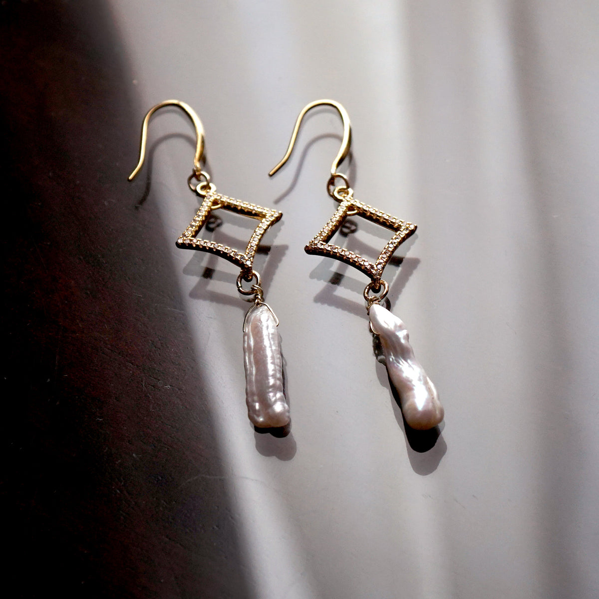 Long Baroque Pearl Drop Earrings