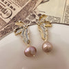 Gold Plated Plum Tree Leaf Earrings