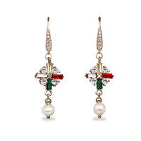 Gold Plated Cross Dangle Earrings