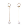 Q Shape With  Long Drop Earrings