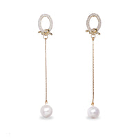 Q Shape With  Long Drop Earrings