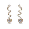 Ribbon Design Zircon Heart Pendant Drop