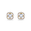 Zircon Freshwater Pearl Stud Earrings