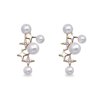 Gold Diamante Star Cluster Stud Earrings