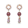 Hydrangea Bouquet & Rose Quartz Drop Earrings
