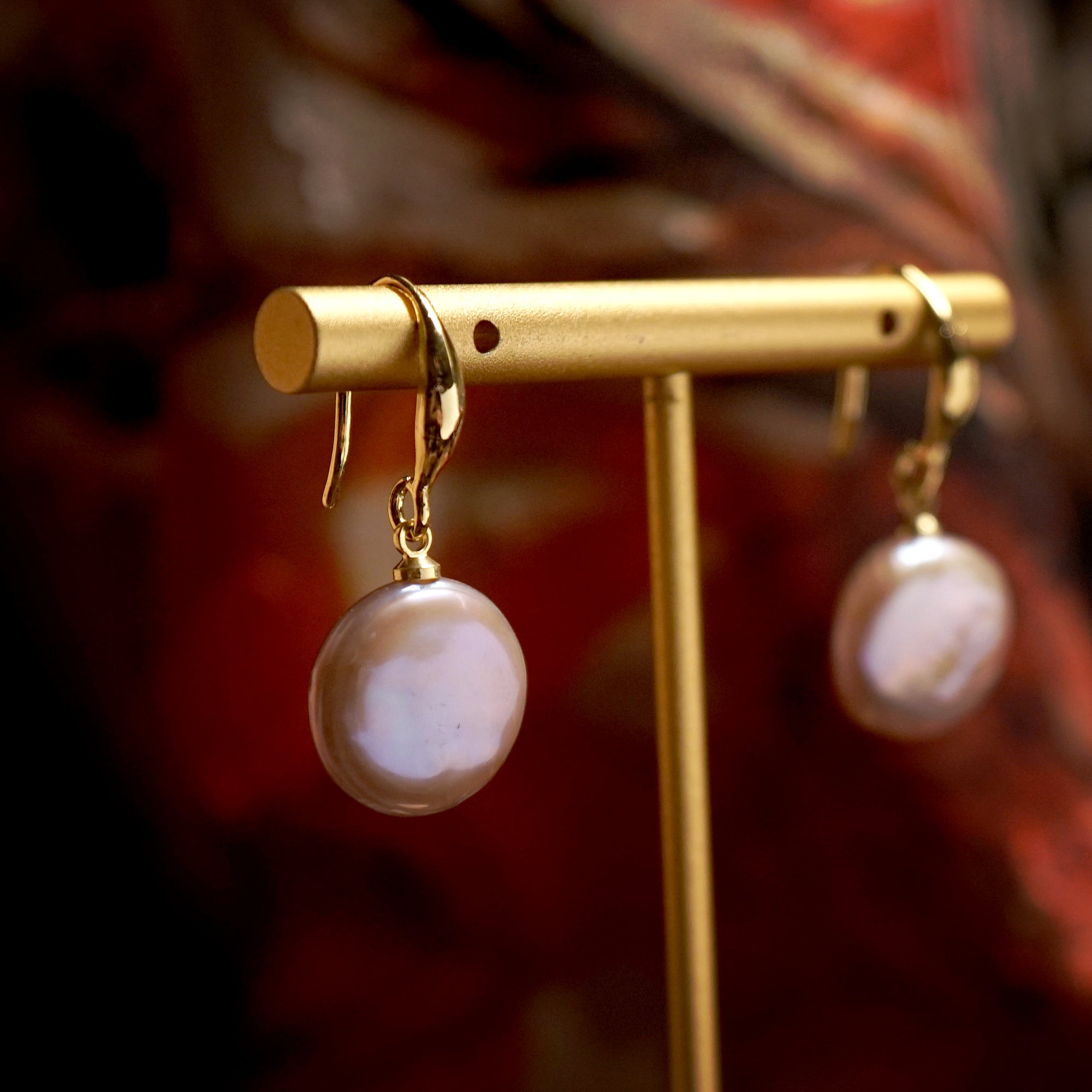 Moonlit Pearl Dangle Earrings(PR)